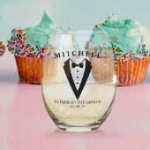 新郎結婚のパーソナライズされた父親 ステムなしワイングラス