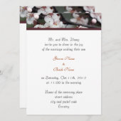 新郎結婚の両親の招待の梅の花 招待状 (正面/裏面)