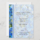 新郎結婚の両親の招待ブルーアジサイ 招待状 (裏面)