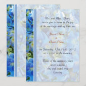 新郎結婚の両親の招待ブルーアジサイ 招待状 (正面/裏面)