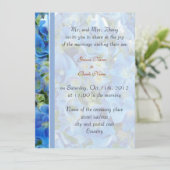 新郎結婚の両親の招待ブルーアジサイ 招待状 (スタンド正面)