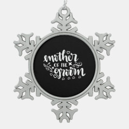 新郎結婚の贈り物のお母さん スノーフレークピューターオーナメント