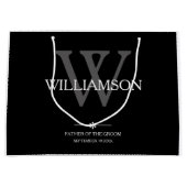 新郎結婚の贈り物モノグラムの父エレガント ラージペーパーバッグ (正面)