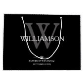 新郎結婚の贈り物モノグラムの父エレガント ラージペーパーバッグ (裏面)