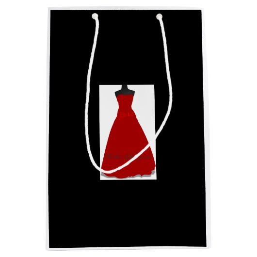 新郎結婚ブラック抱き枕のドレスのお母さん ミディアムペーパーバッグ (正面)