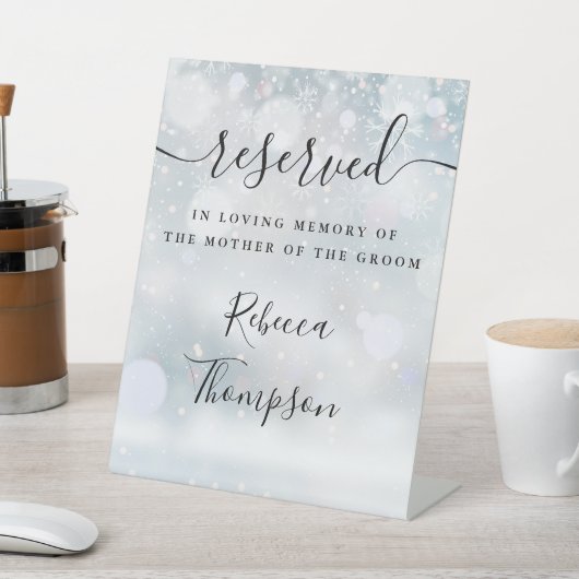 新郎記念館の冬の予約の母 台座サイン (インサイチュ)