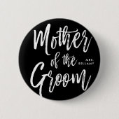 新郎|の原稿のスタイルのカスタムの黒の母 缶バッジ (正面)