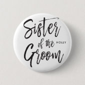 新郎|の原稿のスタイルの結婚披露宴の姉妹 缶バッジ (正面)