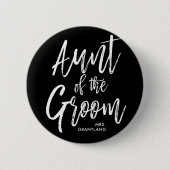 新郎|の原稿の結婚式の叔母さん 缶バッジ (正面)