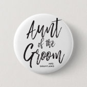 新郎|の原稿の結婚式の叔母さん 缶バッジ (正面)