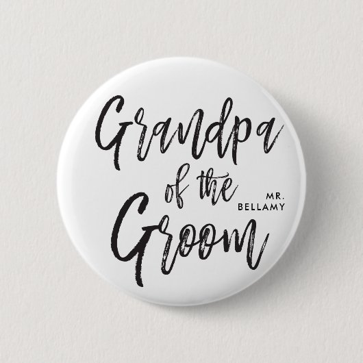 新郎|の原稿の結婚式の祖父 缶バッジ (正面)