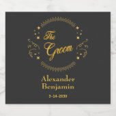 新郎 ゴールド ウェディング エレガント オーダーメイド ビールラベル (シングルラベル)