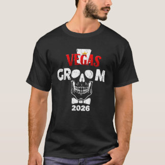 新郎 ヴェガス バチェラー パーティー グループ 2026 ヴェガスで結婚 Tシャツ