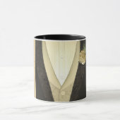 新郎"彼の" (アイボリーの)結婚式 マグカップ (中央)