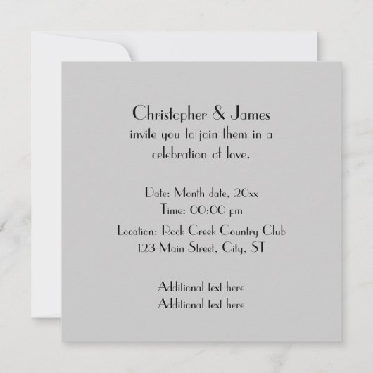 新郎 招待状 (裏面)