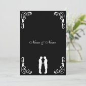 新郎·新郎ゲイ結婚式-白黒 招待状 (スタンド正面)