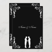 新郎·新郎ゲイ結婚式-白黒 招待状 (正面/裏面)