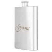 新郎、金ゴールドスクリプトエレガントシック フラスク (左)