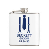 新郎 青いネクタイ フラスク (正面)