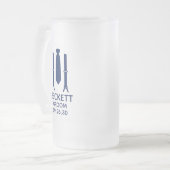 新郎 青いネクタイ フロストグラスビールジョッキ (正面左)