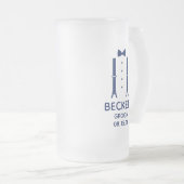 新郎 青いネクタイ フロストグラスビールジョッキ (正面右)