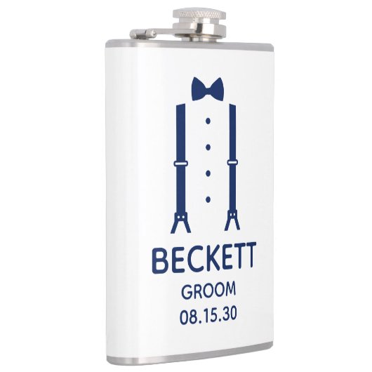 新郎 青い蝶ネクタイ フラスク (右)