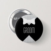 新郎Bowtieは及び縞で飾ります 缶バッジ (正面&裏面)