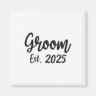 新郎Est。2025年メンズ結婚婚約パーティグロ マグネット