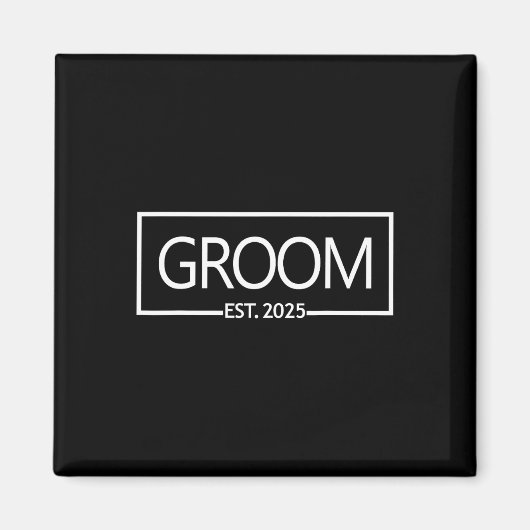 新郎Est。2025年結婚夫ジャスト・マー マグネット (正面)