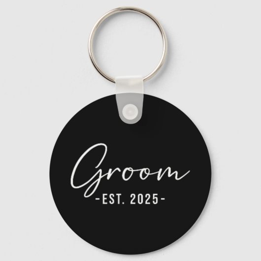 新郎Est。2025 Matching Getting Ready Bride Groom キーホルダー (正面)