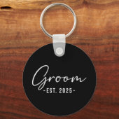 新郎Est。2025 Matching Getting Ready Bride Groom キーホルダー (正面)