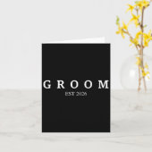 新郎Est。2026の結婚婚約 カード (黄色い花)