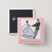 新郎Pinのブライダルシャワーの好意母 缶バッジ (正面&裏面)