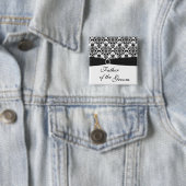 新郎Pinの白黒ダマスク織の父 缶バッジ (インサイチュ)