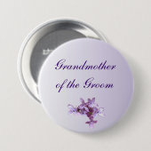 新郎Pinの祖母を結婚する花の薄紫 缶バッジ (正面&裏面)