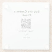 新郎QRコードをスキャンして飲み代を支払う仲人 ガラスコースター (裏面)