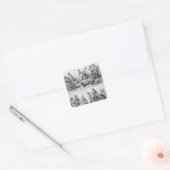 新郵便局の近くの労働者 スクエアシール (封筒)