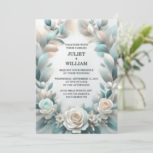 新金属ファンシーグラムシャイニーハイエンドシルバー結婚ズ 招待状 (スタンド正面)