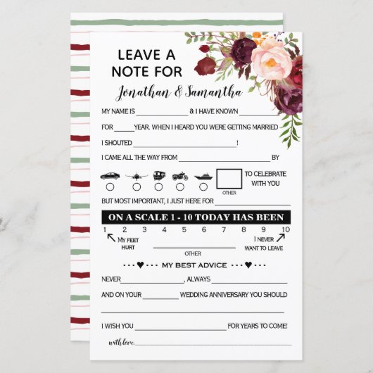 新離れ婚マルサラのシャワーのメモ (正面/裏面)