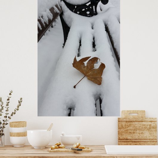 新雪のオークの葉 ポスター (キッチン)