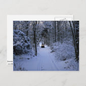 新雪の後のスノーモービル冬 ポストカード (正面/裏面)