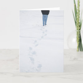 新雪の足跡 冬のカード シーズンカード