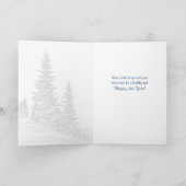 新雪の針葉樹で友人のテニソンの詩 シーズンカード (内部)