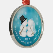 新雪カップル初めてのクリスマス メタルオーナメント (右)