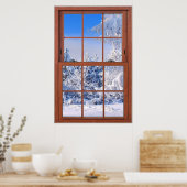 新雪カバー偽の窓の幻想 ポスター (キッチン)