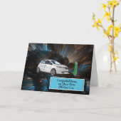 新電気自動車おめでとうカード カード (黄色い花)