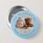 新頼孫の写真ブルーについて 缶バッジ (正面&裏面)