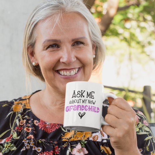 新頼孫イニシャルピンク コーヒーマグカップ