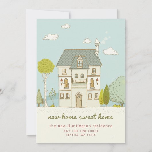 新魅力的しいホームスイートホームムービングアナウンスメント 案内状 (正面)