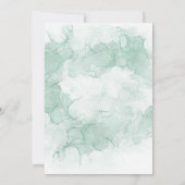 新鮮でクリーンな白と緑の結婚式招待状 招待状 (裏面)
